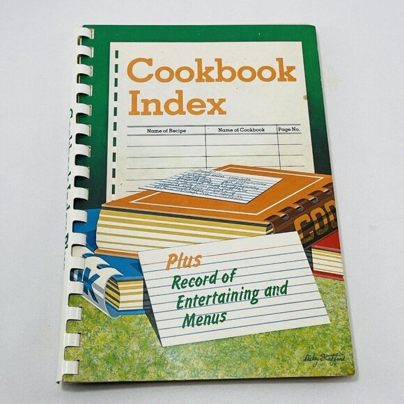Vtg Cookbook Index Menu Recipe Notebook Note Record Salley Lesley Unused Blank - Picture 1 of 10